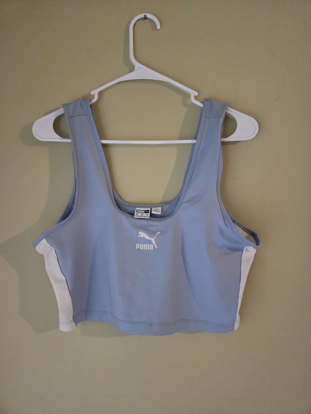 Puma Light Blue & White Athletic Sports Bra